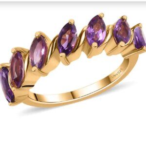 African Amethyst 7 Stone Ring